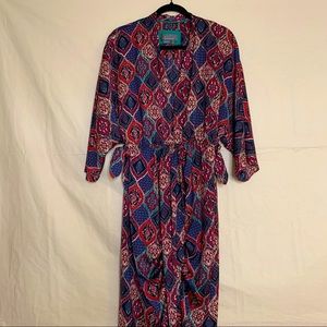 Anthropology Patterned Kimono Midi Dress